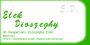 elek dioszeghy business card